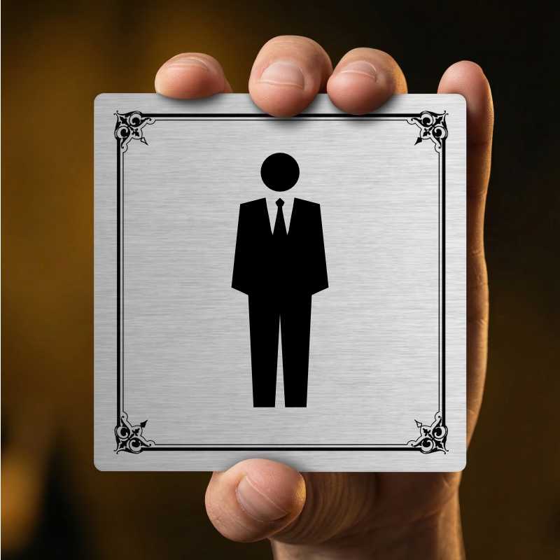 WC muži, 80x80mm, stříbrná, Arizona